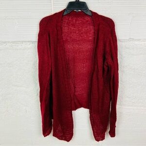 SHEIN burgundy Red Women's open front knit Sweater cardigan size large